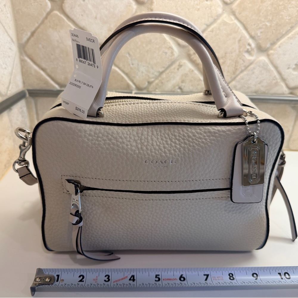 COACH NWT Pebbled Leather Cream Colored Satchel